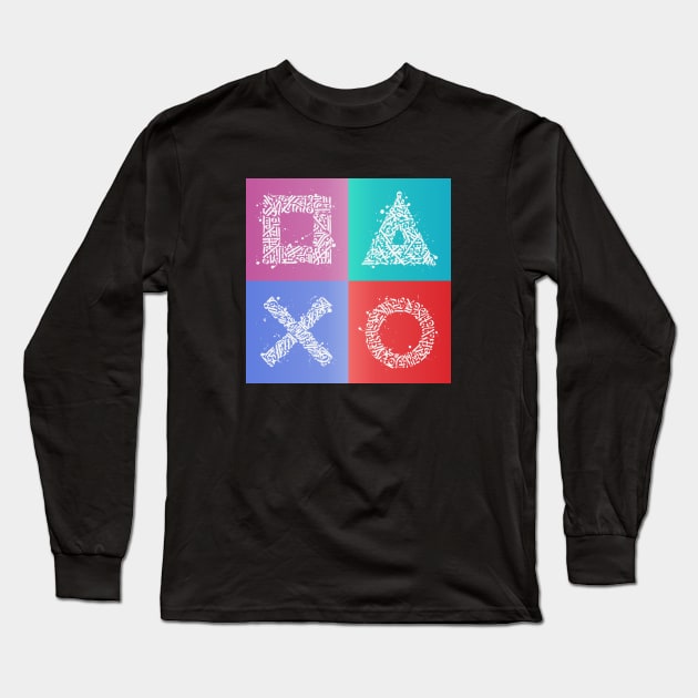 Gamer Symbols Long Sleeve T-Shirt by inkonfiremx